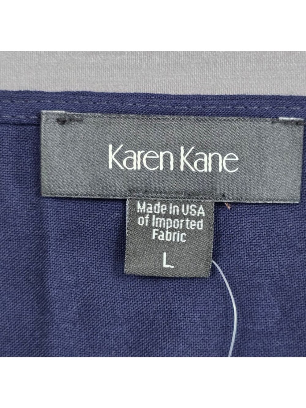 NEW Karen Kane Large Bell Sleeve Floral Embroidered Top Navy Rayon Blouse - Picture 2 of 4